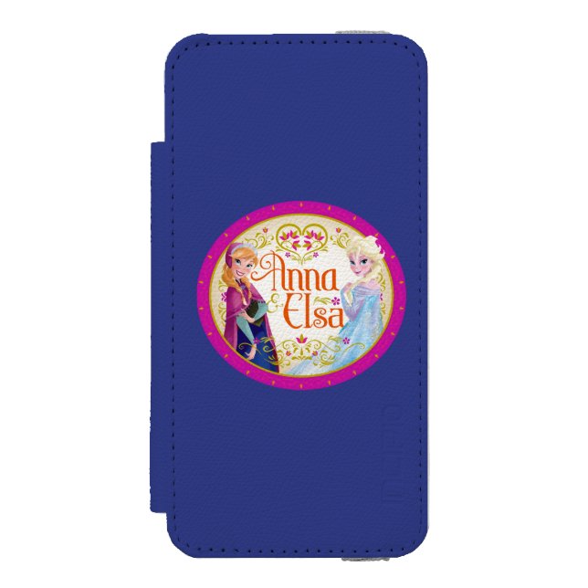 Coque Portefeuille Incipio Pour iPhone Anna et Elsa| Cadre floral (Folio Devant)