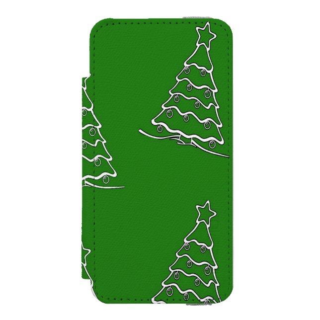 Coque Portefeuille Incipio Pour iPhone Arbre de Noël en vert (Folio Devant)