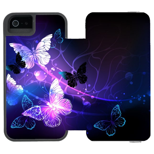 Coque Portefeuille Incipio Pour iPhone Arrière - plan avec papillons de nuit (Folio Ouvert)