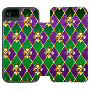 Coque-portefeuille iPhone 5 Incipio Watson™ Arrière - plan de bijoux Mardi Gras
