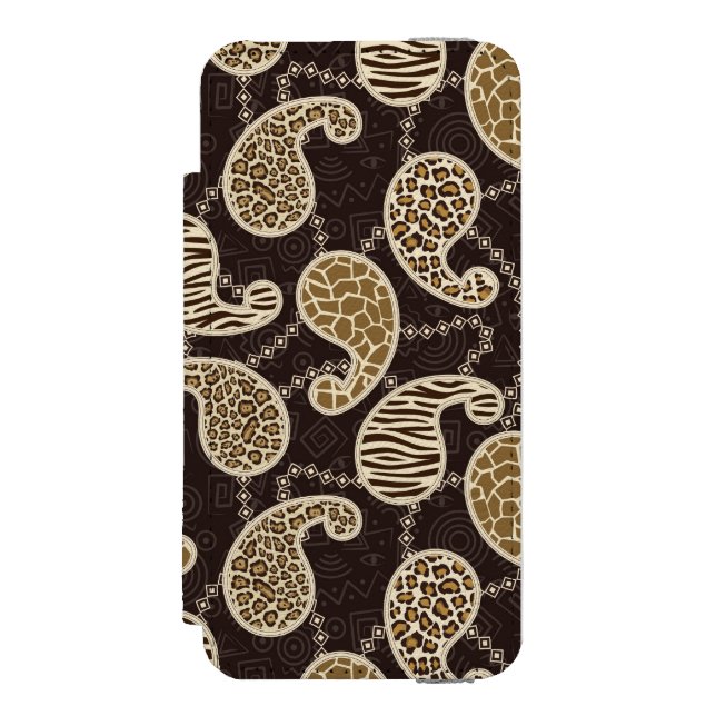 Coque Portefeuille Incipio Pour iPhone Arrière - plan de style de Paisley (Folio Devant)