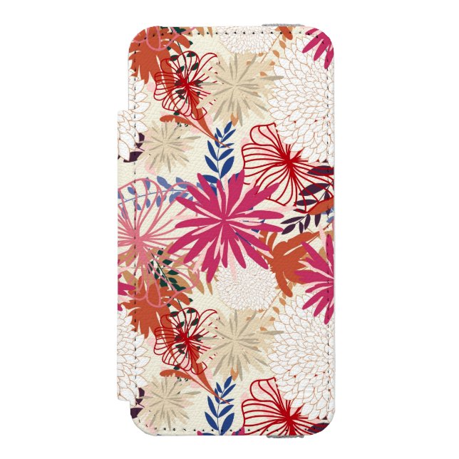 Coque Portefeuille Incipio Pour iPhone Arrière - plan floral 3 (Folio Devant)