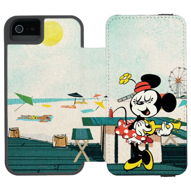 Coque Portefeuille Incipio Pour iPhone Aucun service | Minnie avec guitare (Folio Ouvert)