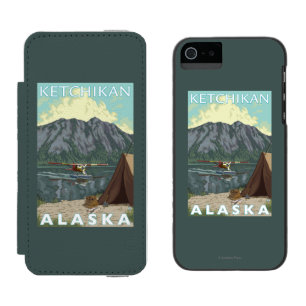 Coque-portefeuille iPhone 5 Incipio Watson™ Avion de Bush et pêche - Ketchikan, Alaska