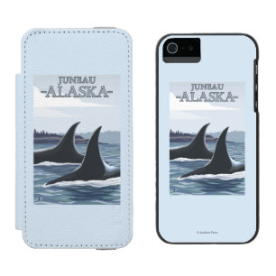 Coque-portefeuille iPhone 5 Incipio Watson™ Baleines #1 - Juneau, Alaska d'orque
