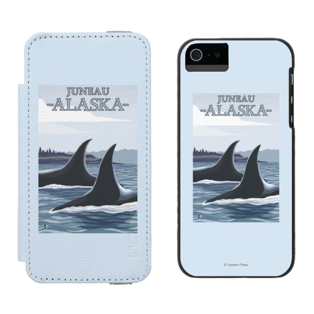 Coque Portefeuille Incipio Pour iPhone Baleines #1 - Juneau, Alaska d'orque (Côté par côté)