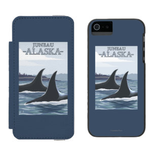 Coque-portefeuille iPhone 5 Incipio Watson™ Baleines #1 - Juneau, Alaska d'orque