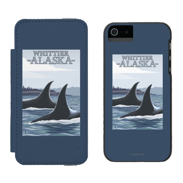 Coque Portefeuille Incipio Pour iPhone Baleines #1 - Whittier, Alaska d'orque (Côté par côté)