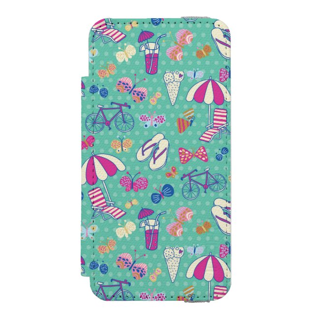 Coque Portefeuille Incipio Pour iPhone Beau motif avec des éléments d'été (Folio Devant)
