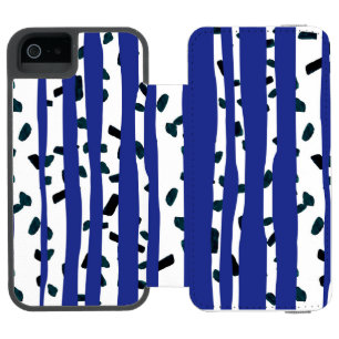 Coque-portefeuille iPhone 5 Incipio Watson™ Birch Tree Trunks on Blue