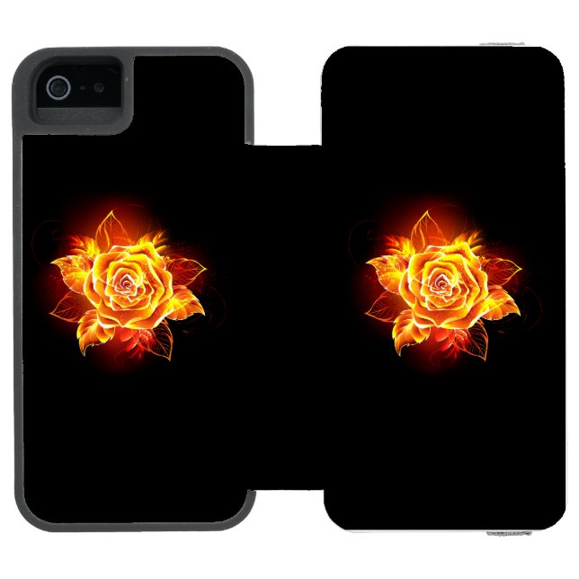 Coque Portefeuille Incipio Pour iPhone Blooming Fire Rose (Folio Ouvert)