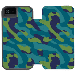 Coque-portefeuille iPhone 5 Incipio Watson™ Blue Green and Teal Camo Abstract