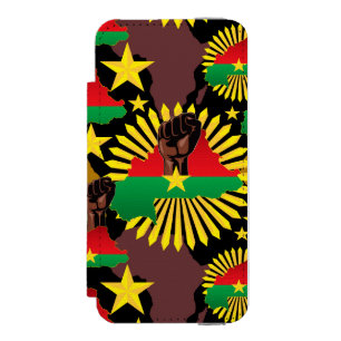 Coque-portefeuille iPhone 5 Incipio Watson™ Burkina Faso Carte, drapeau et première révolution