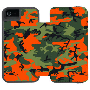 Coque-portefeuille iPhone 5 Incipio Watson™ Camouflage orange et vert, Militaire, Armée