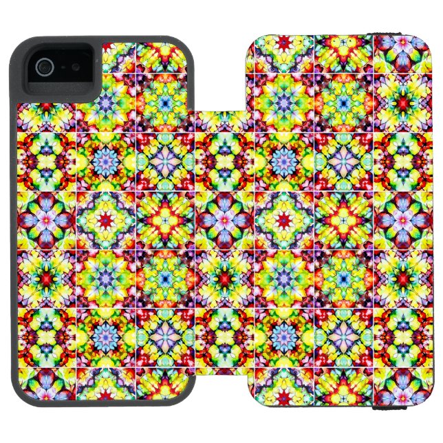 Coque Portefeuille Incipio Pour iPhone Carrelage méditerranéen, Carreaux d'encre d'alcool (Folio Ouvert)