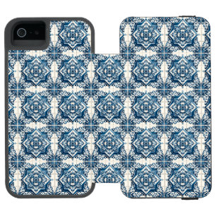 Coque-portefeuille iPhone 5 Incipio Watson™ Carrelage méditerranéen, Portugais, Azulejo, Majol