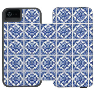Coque-portefeuille iPhone 5 Incipio Watson™ Carrelage méditerranéen, Portugais, Azulejo, Majol