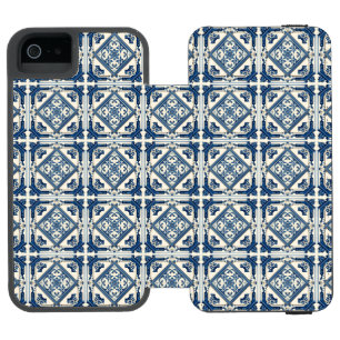 Coque-portefeuille iPhone 5 Incipio Watson™ Carrelage méditerranéen, Portugais, Azulejo, Majol