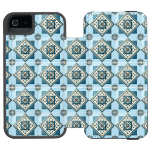 Coque-portefeuille iPhone 5 Incipio Watson™ Carrelage méditerranéen, Portugais, Azulejo, Majol