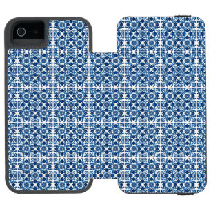 Coque-portefeuille iPhone 5 Incipio Watson™ Carrelage méditerranéen, Portugais, Azulejo, Majol