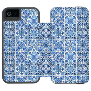 Coque-portefeuille iPhone 5 Incipio Watson™ Carrelage méditerranéen, Portugais, Azulejo, Majol
