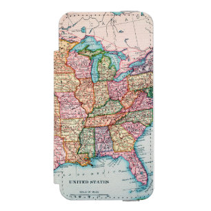 Coque-portefeuille iPhone 5 Incipio Watson™ Carte : Les Etats-Unis, 1905