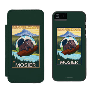 Coque-portefeuille iPhone 5 Incipio Watson™ Castor et capot de Mt. - Mosier, Orégon