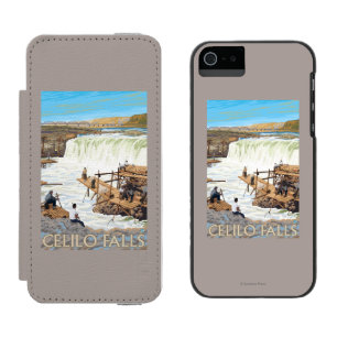 Coque-portefeuille iPhone 5 Incipio Watson™ Celilo tombe affiche de Vintage voyage de pêche