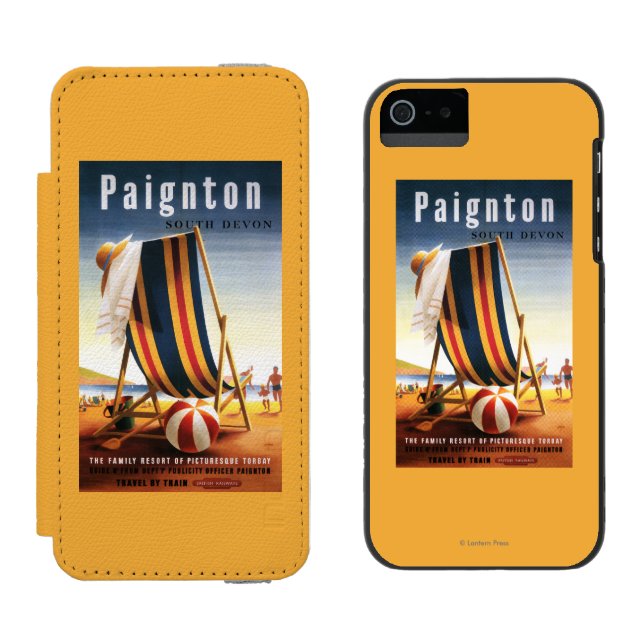 Coque Portefeuille Incipio Pour iPhone Chaise de plage de chemins de fer et affiche (Côté par côté)