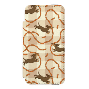 Coque-portefeuille iPhone 5 Incipio Watson™ chiens chanceux avec l'arrière - plan de saucisses