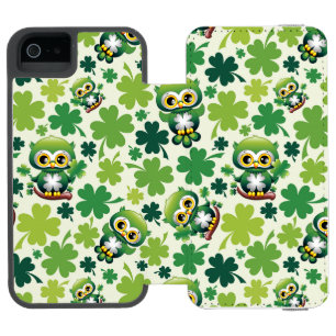Coque-portefeuille iPhone 5 Incipio Watson™ Chouette bébé mignon St Patrick dessin animé