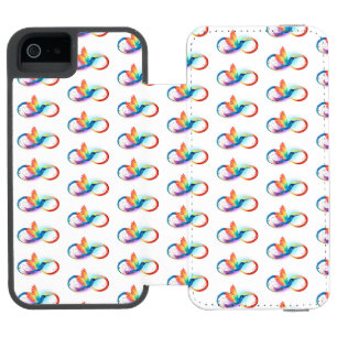Coque-portefeuille iPhone 5 Incipio Watson™ Colibri arc-en-ciel avec symbole Infinity