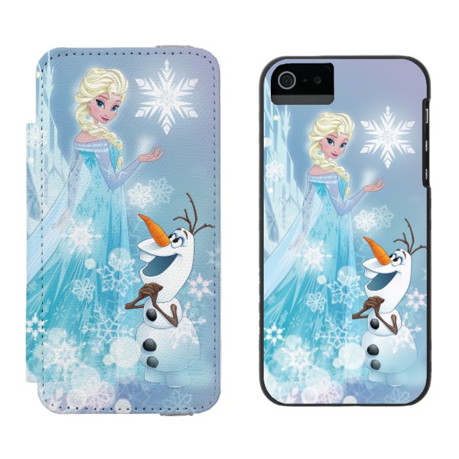 Coque Portefeuille Incipio Pour iPhone congelé| Elsa et Olaf - Luminosité d'Icy (Côté par côté)