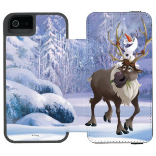 Coque-portefeuille iPhone 5 Incipio Watson™ congelé  Olaf assis sur Sven