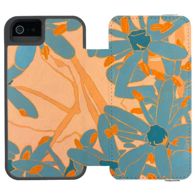 Coque Portefeuille Incipio Pour iPhone Contemporary Leaf Design in Peach (Folio Ouvert)