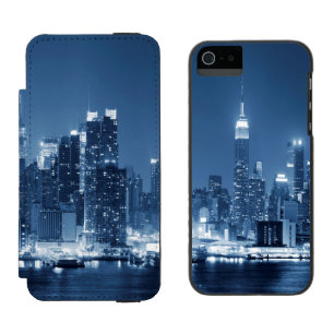 Coque-portefeuille iPhone 5 Incipio Watson™ Cool New York City Cool Panoramique Skyline nuit