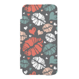 Coque-portefeuille iPhone 5 Incipio Watson™ Copie de baiser et motif de coeur