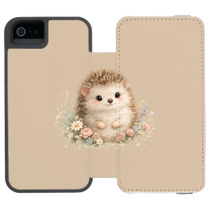 Coque-portefeuille iPhone 5 Incipio Watson™ Cottage fleuri Kawaii Hérisson Cadeau