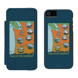 Coque-portefeuille iPhone 5 Incipio Watson™ Crêtes du nord-ouest - 5 montagnes différentes