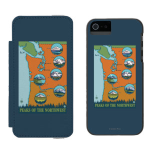 Coque-portefeuille iPhone 5 Incipio Watson™ Crêtes du nord-ouest - 5 montagnes différentes