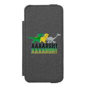 Coque-portefeuille iPhone 5 Incipio Watson™ Dinos dit "AAAARGH"