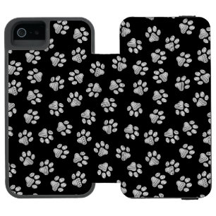 Coque-portefeuille iPhone 5 Incipio Watson™ Doodle Paws, pattes de chien, pattes blanches