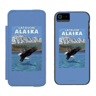 Coque-portefeuille iPhone 5 Incipio Watson™ Eagle chauve plongeant - Latouche, Alaska