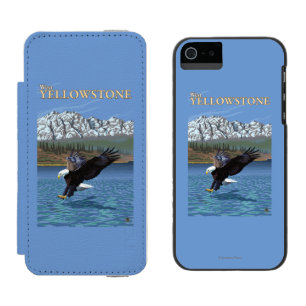 Coque-portefeuille iPhone 5 Incipio Watson™ Eagle chauve plongeant - Yellowstone occidental,