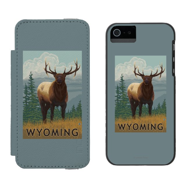 Coque Portefeuille Incipio Pour iPhone Élans SceneWyoming (Côté par côté)