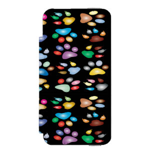 Coque-portefeuille iPhone 5 Incipio Watson™ Empreintes de pattes colorés
