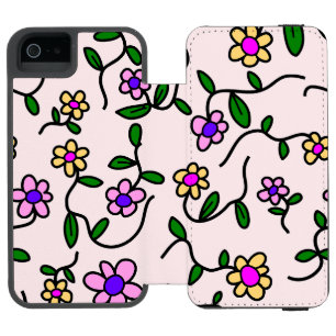 Coque-portefeuille iPhone 5 Incipio Watson™ Fleurs colorées, Motif Floral, Verdure, Boho
