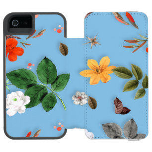 Coque-portefeuille iPhone 5 Incipio Watson™ Fleurs jaunes et roses blanches 18