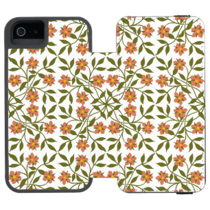 Coque-portefeuille iPhone 5 Incipio Watson™ Fleurs orange, motif floral, verdure, Boho