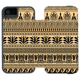 Coque-portefeuille iPhone 5 Incipio Watson™ Fret grec, Motif méditerranéen, Brown